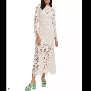 Maje crochet long sleeve dress